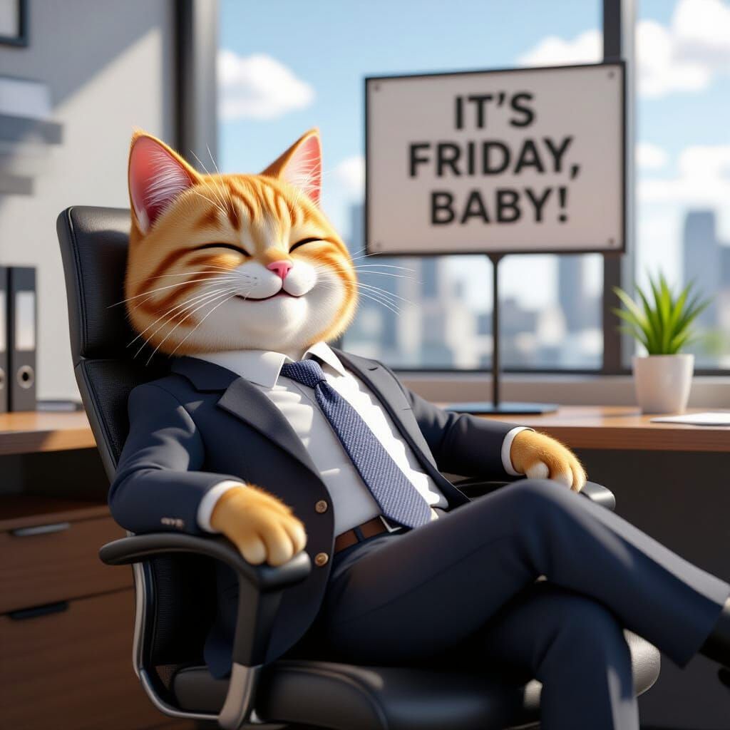 Happy Cat Friday: CGI Cat in Business Suit