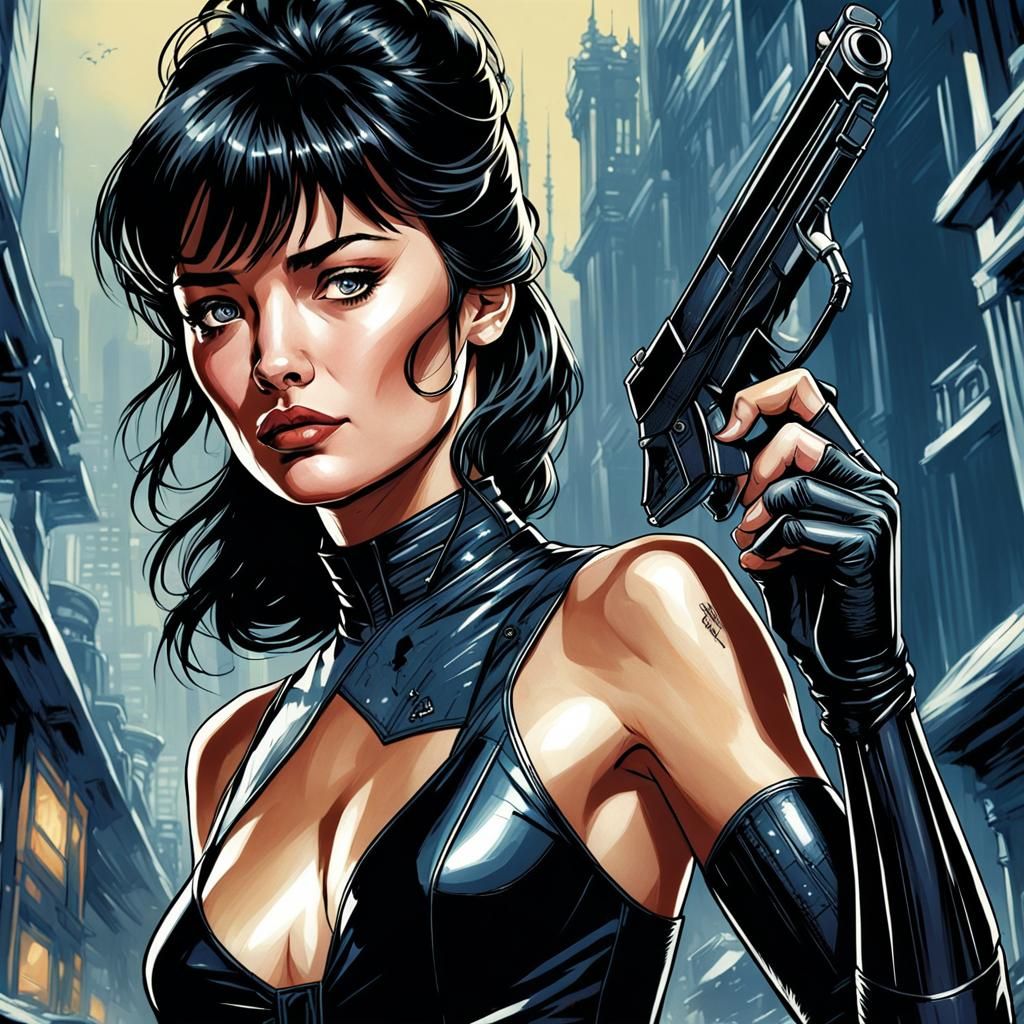 Dakota Johnson as Modesty Blaise in Comic Book Art