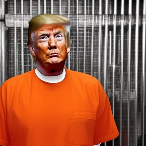 Donald Trump as Prisoner in Orange Uniform