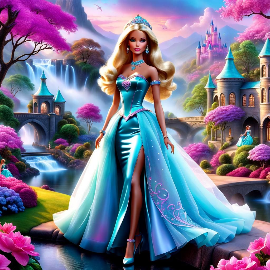 Barbie Girl in Mythical Utopian Fantasy World