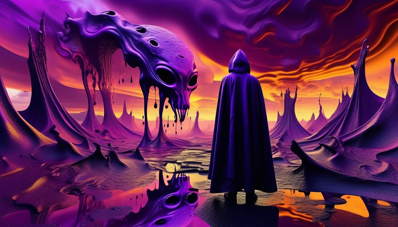 Surreal Alien Landscape in Dark Fantasy Style