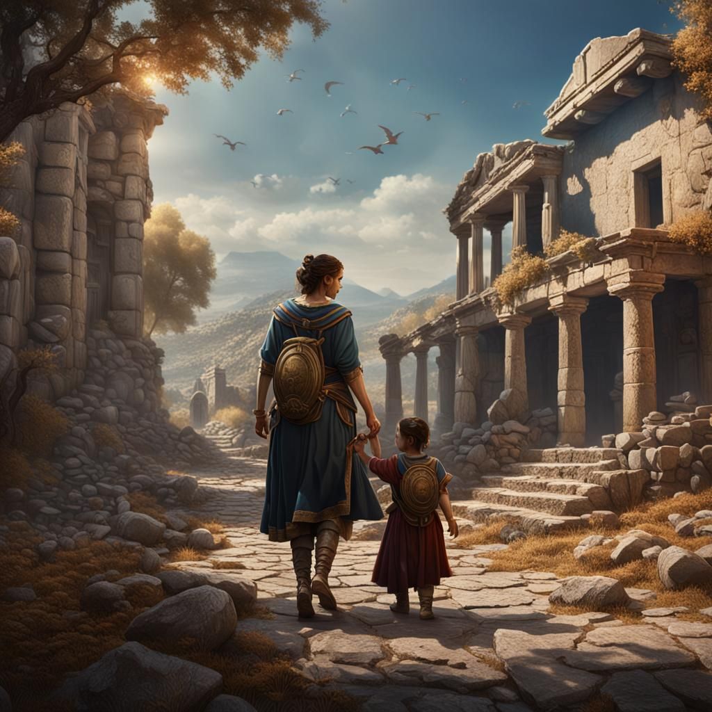 Greek Mother and Child During Peloponnesian War