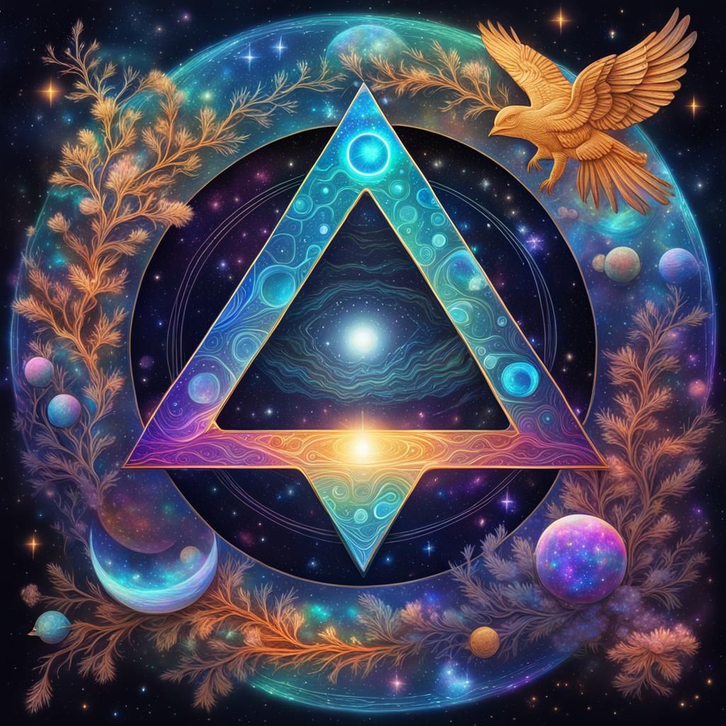 Holographic Astral Nature Symbol by Pablo Amaringo
