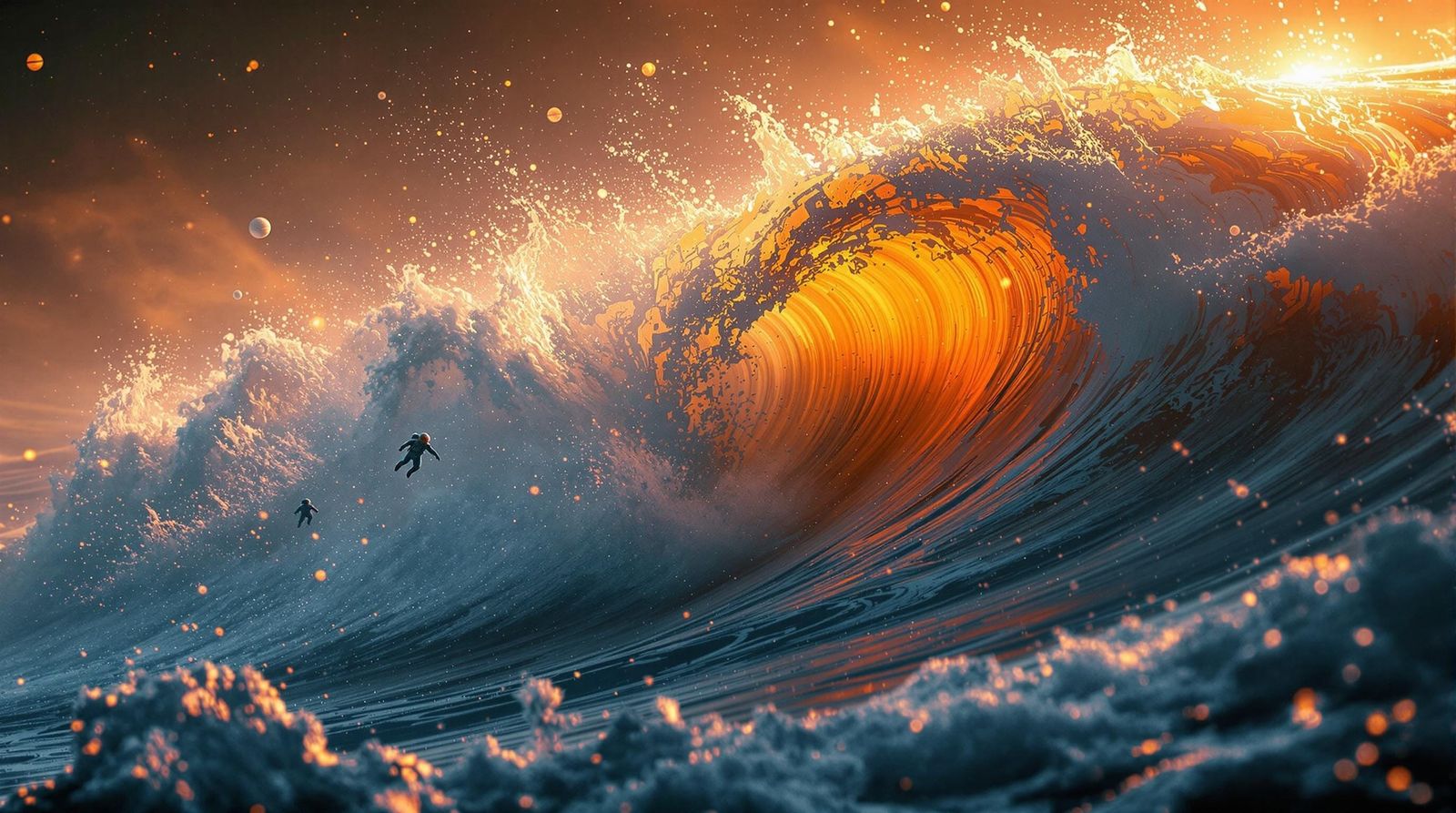 Astronauts in Turbulent Jupiter Tsunami: Photorealistic 8K C...