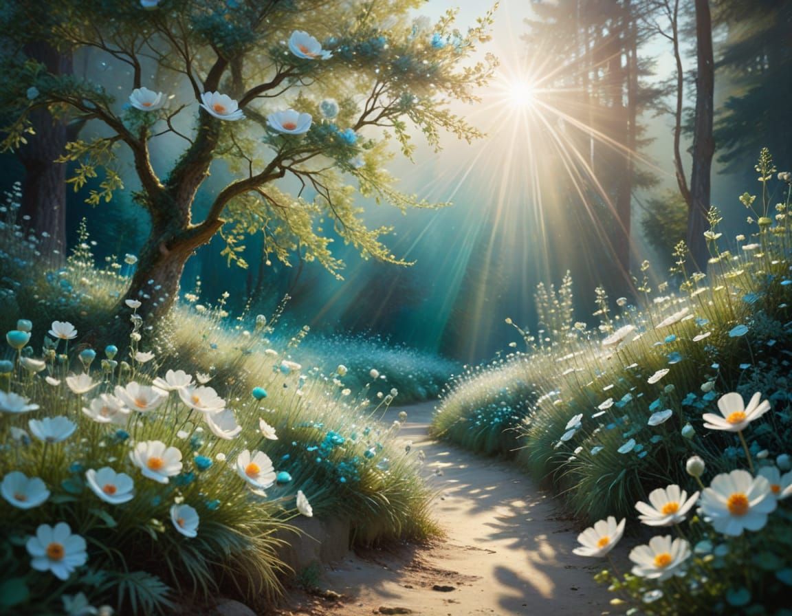 Ethereal Alpine Walkway Portal to Beach