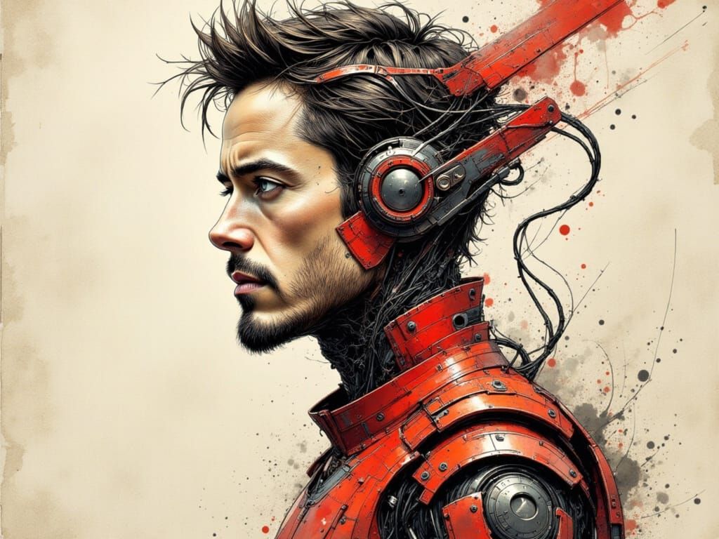 Futuristic Cybernetic Portrait in a Sci-Fi Style