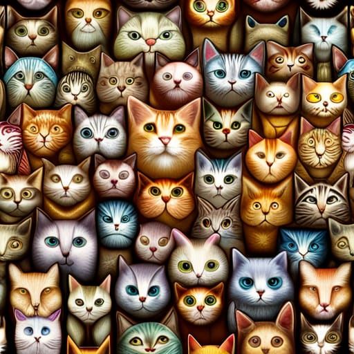 Interdimensional Flock of Cats in Naoto Hattori Style