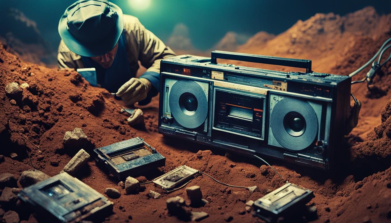 Archaeologist Discovering Buried Tech