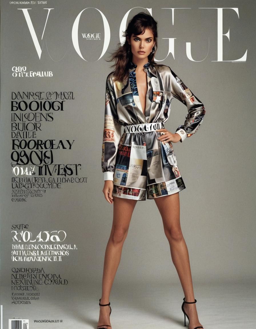 Runway Model in Silk Romper on Vogue Cover