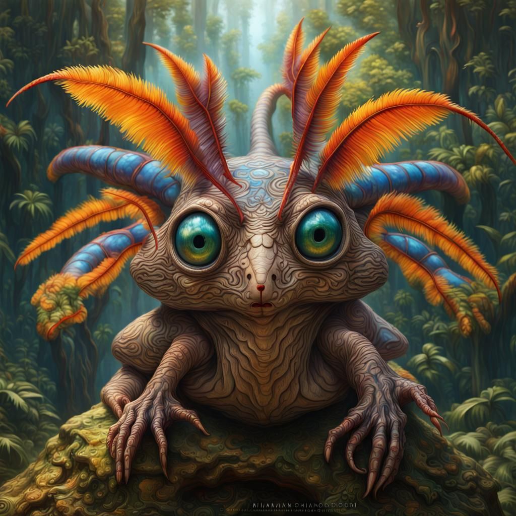 Exotic Creatures with Divergent Features in Bizarre Art