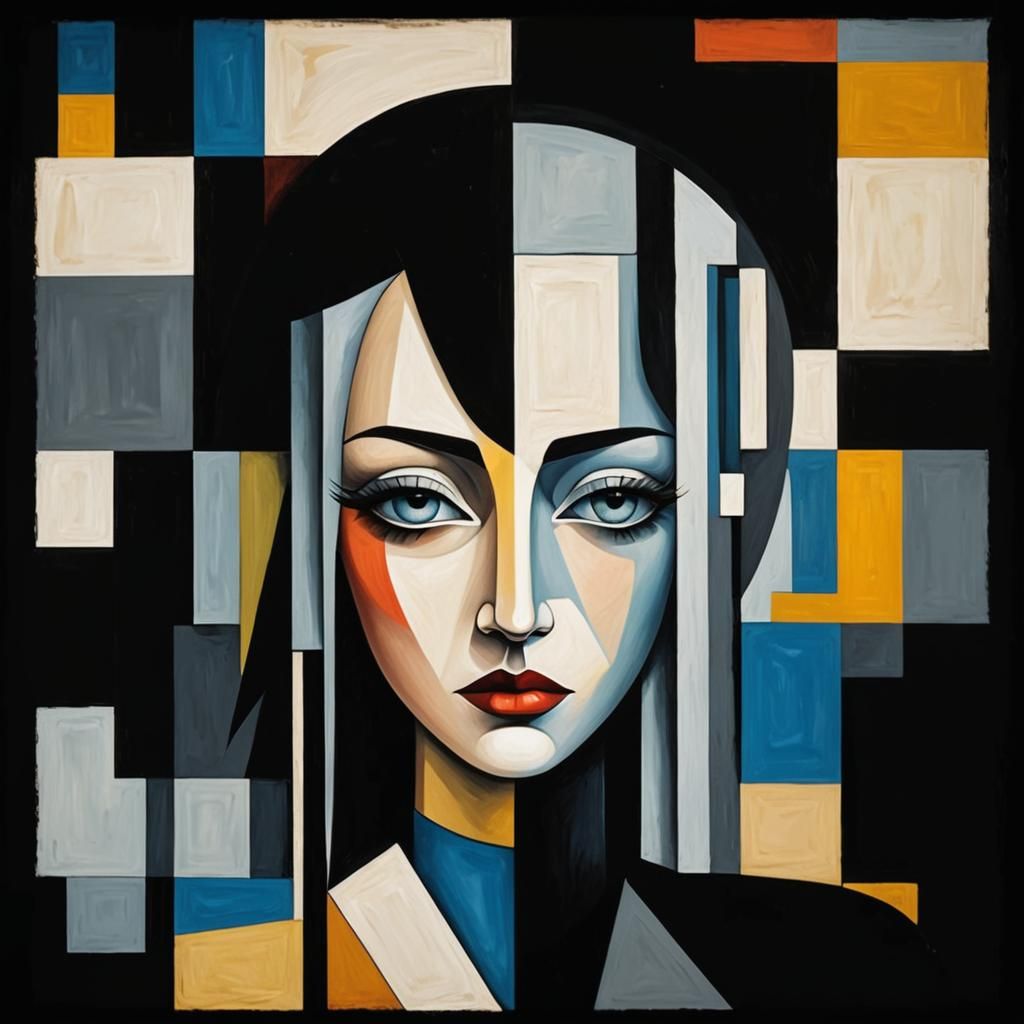 Abstract Sadness: Geometric Fauvism Watercolor