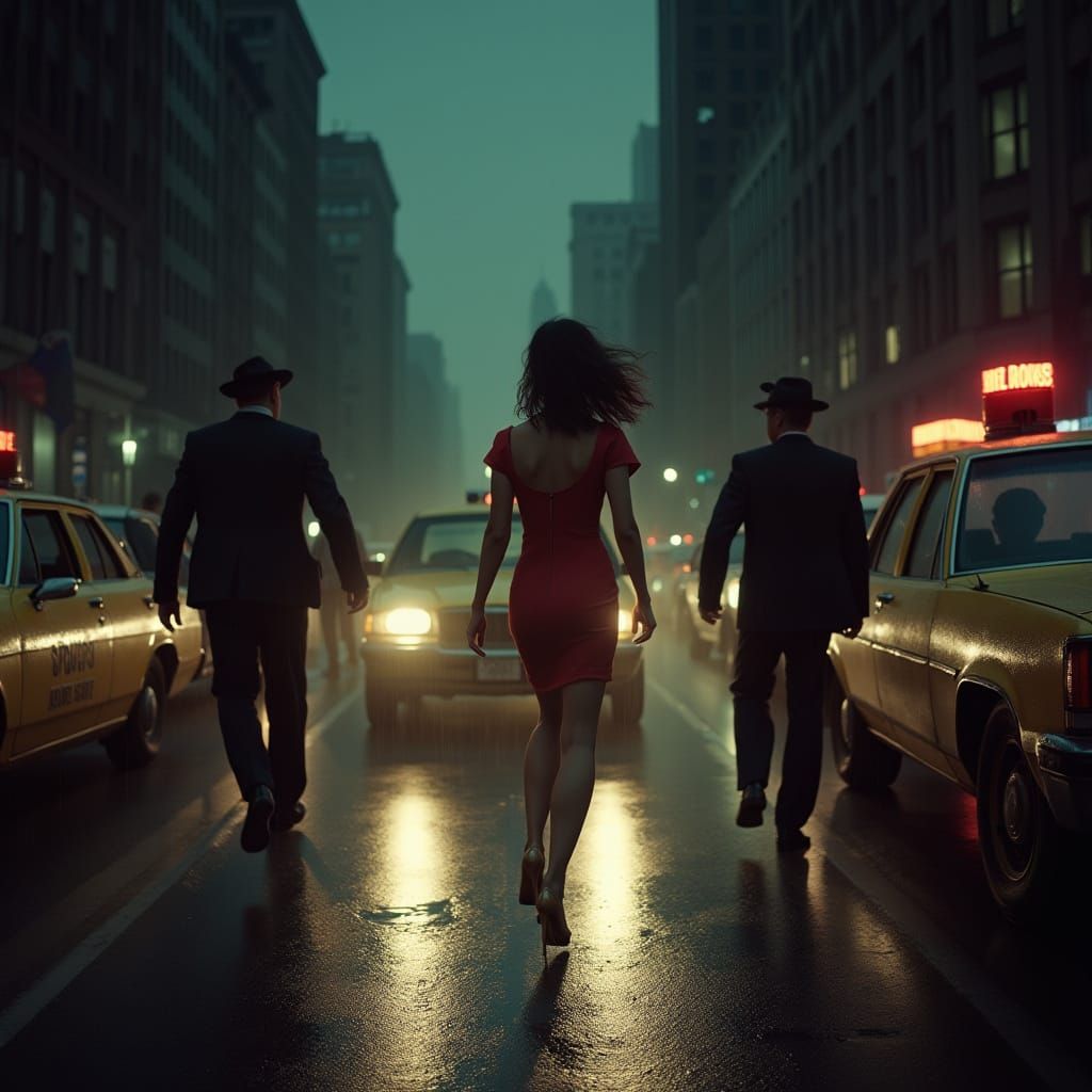 Noir Chase Scene: 1950s Damsel in Distress