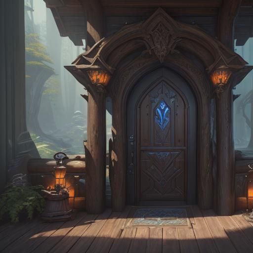 Fantastical Log-in Door Concept Art