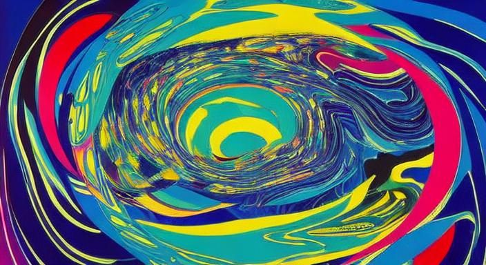 Kaleidoscopic River of Time in Pop Art Style