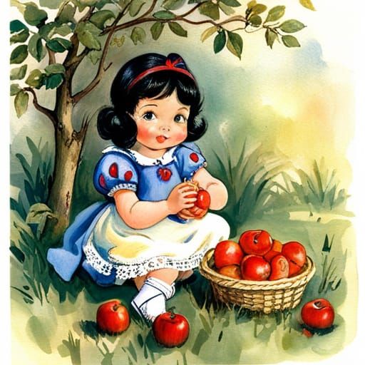 Snow White in 70s Style with Crochet Flowers