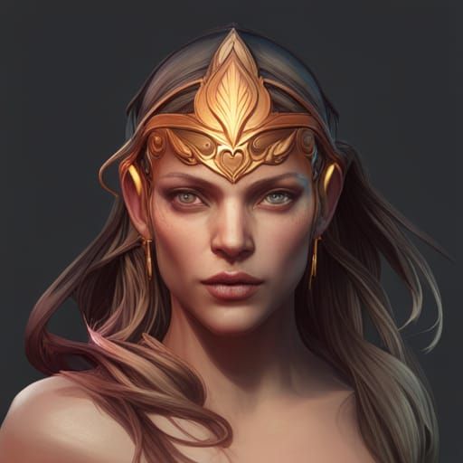 Mystical Goddess Portrait in Dynamic Lighting