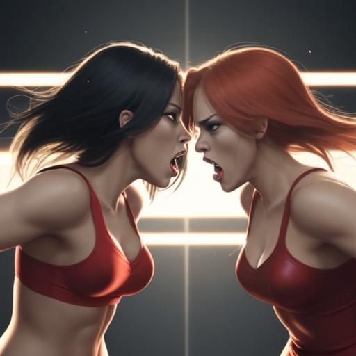 Two Angry Women Slapping Each Other