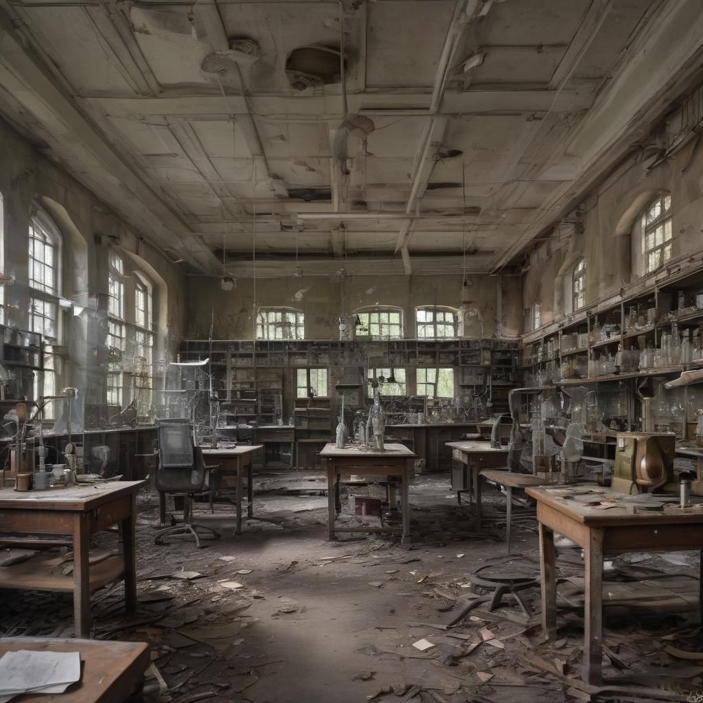 Eerie Abandoned Science Lab Scene