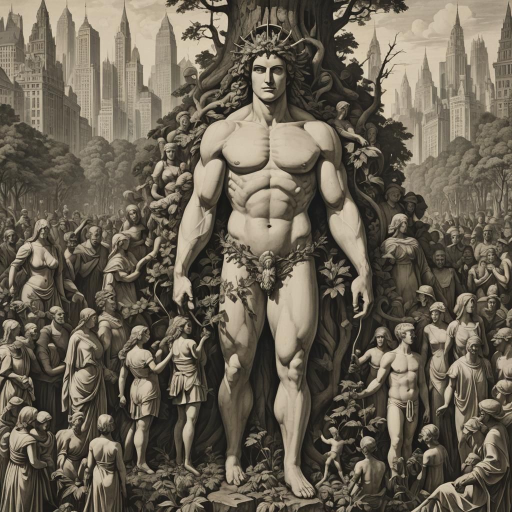 Imposing Figure Depicts Societal Obsession with Beauty