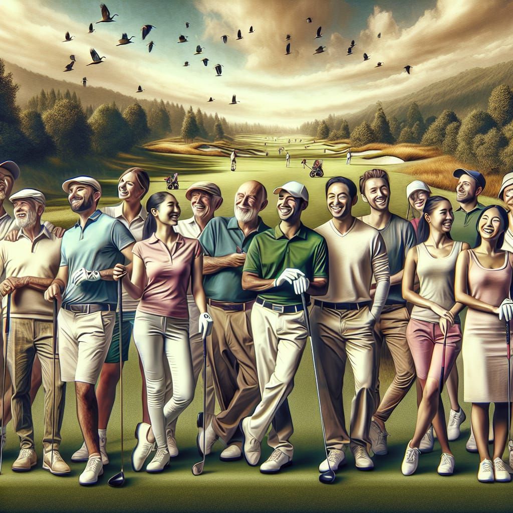 Happy Golfers Enjoying a Round of Golf