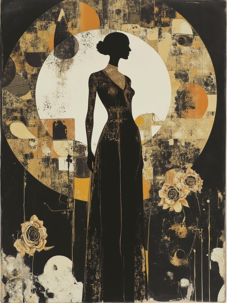 Glamorous Art Deco Goddess in a Vintage Nightclub