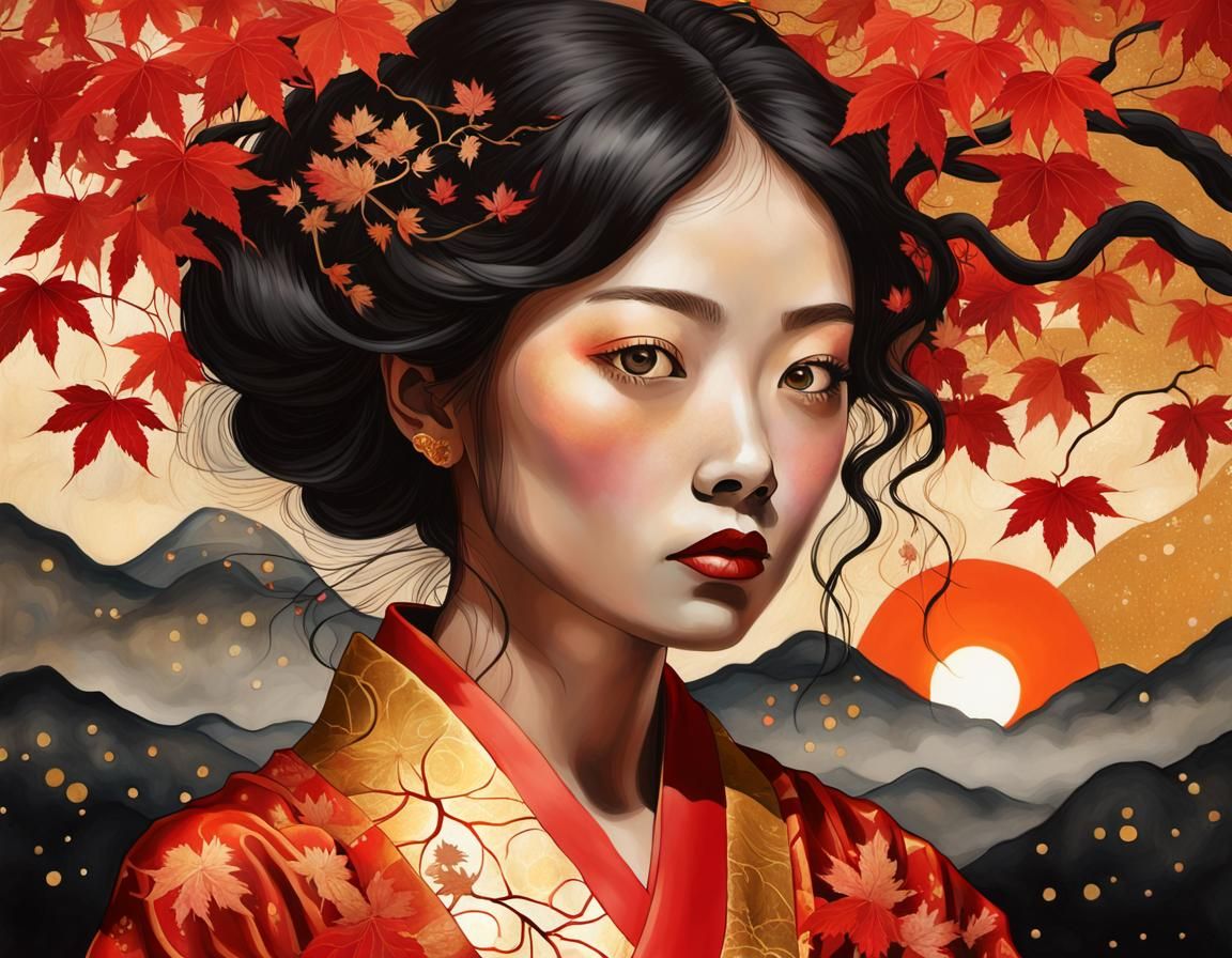 A Geisha in Autumn