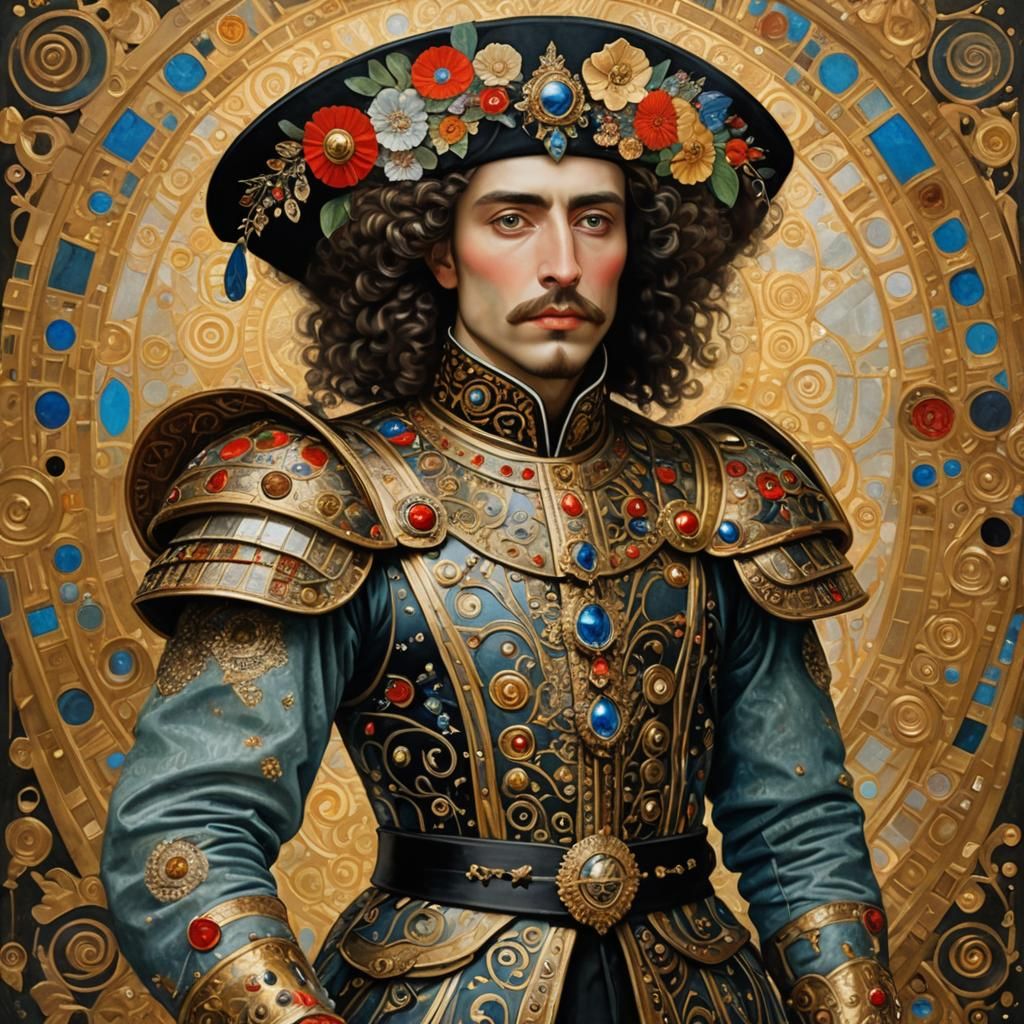 scintillating Conquistador, oil gouache, fun acrylic Hyperde...