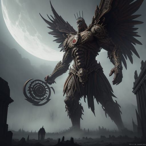 Epic Gigantomachy Battle Scene as Digital Matte Painting