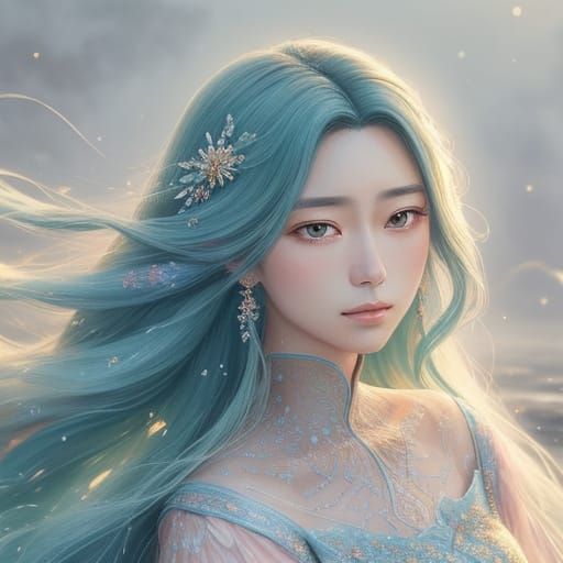 Elegant Princess in Pastel Hues