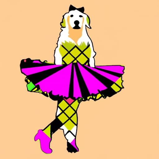 Golden Retriever in Tutu: Pop Art Screen Print