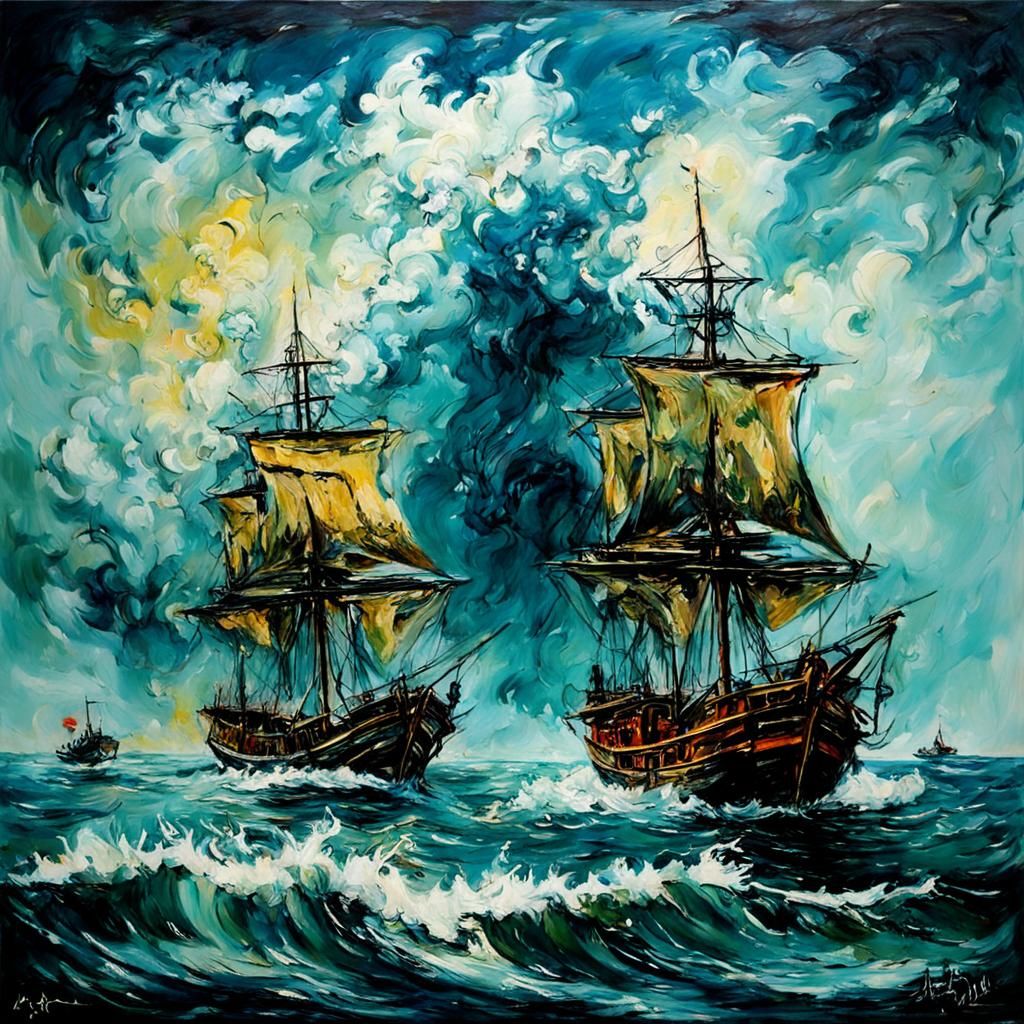 Nyi Roro Kidul Rising: An Expressionist Oil Painting