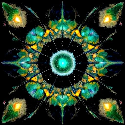 Shattered Murano Glass in Spiral Galaxy Vortex