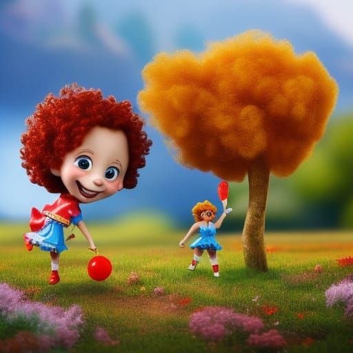 Happy Clown Playing: Oil Painting in Afremov Style