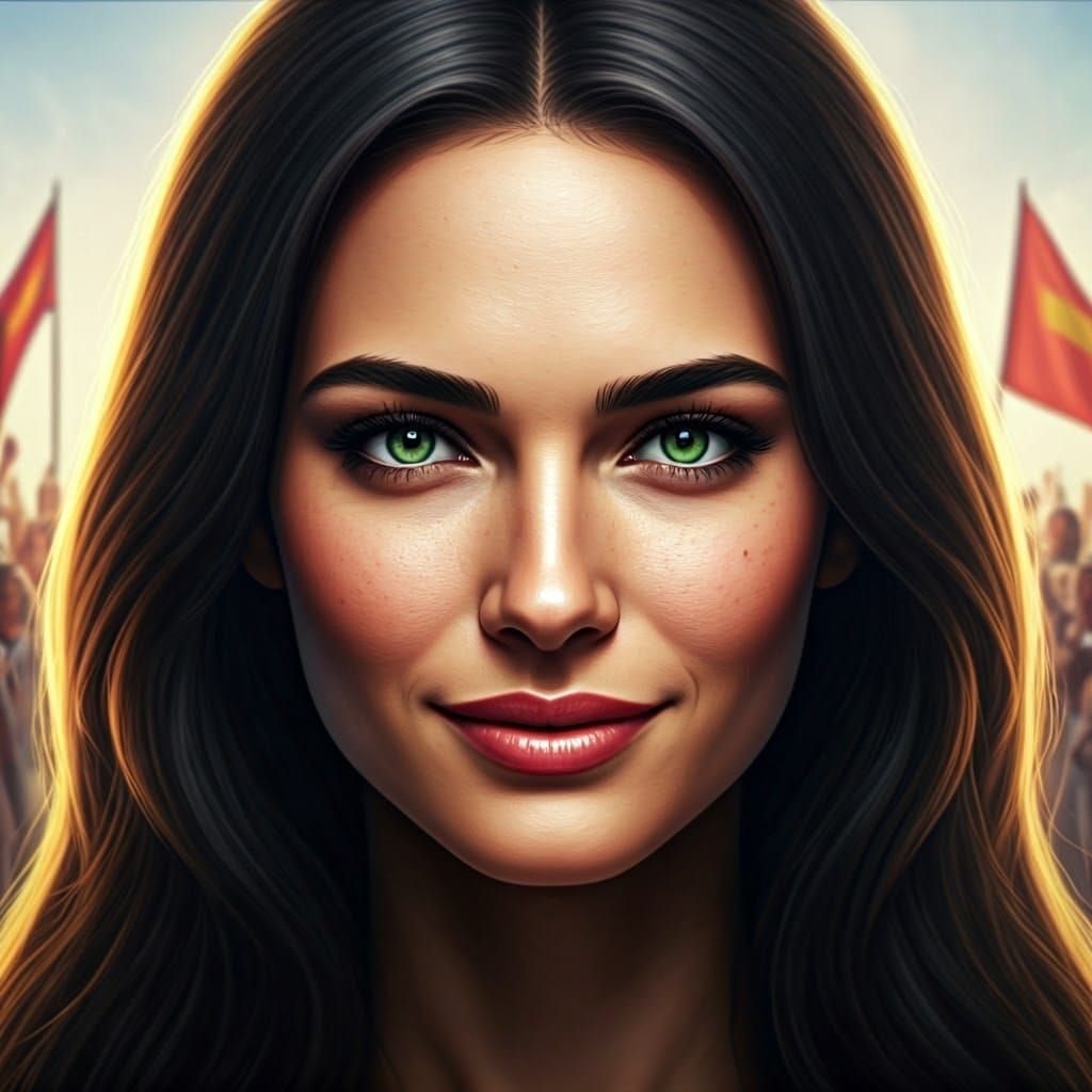 Whimsical Portrait of a Confident Beauty