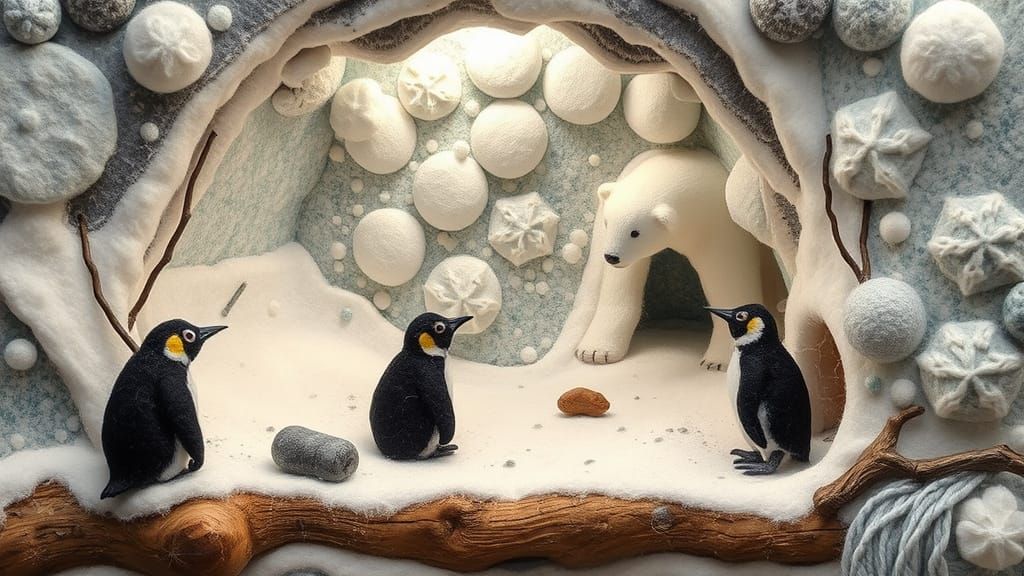 Imaginative Winter Wonderland with Felt Textures