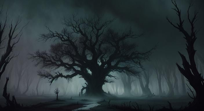 Dark Fantasy Traveler on a Desolate Path