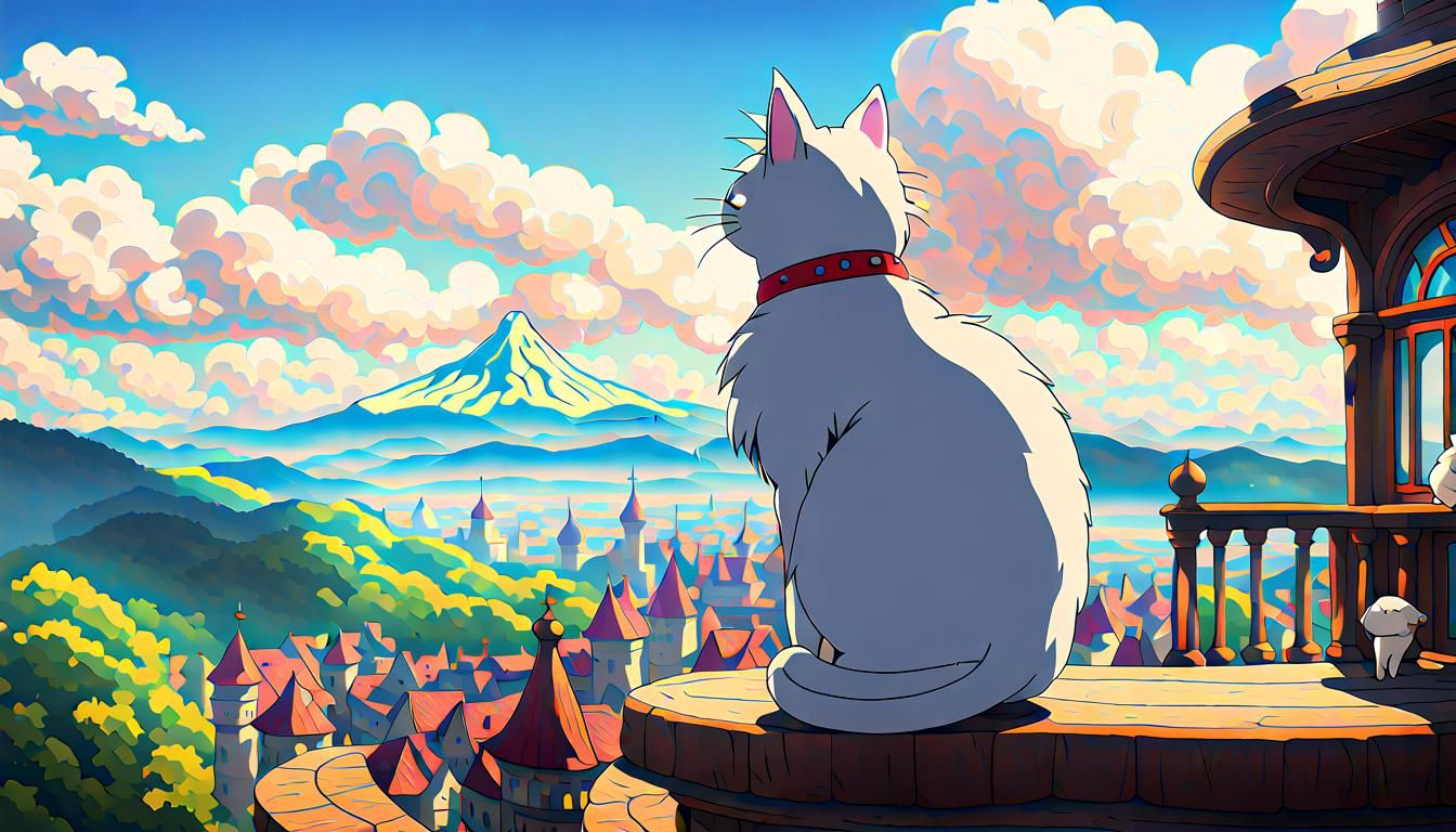 Cat as Howl on Moving Castle, Ghibli Style