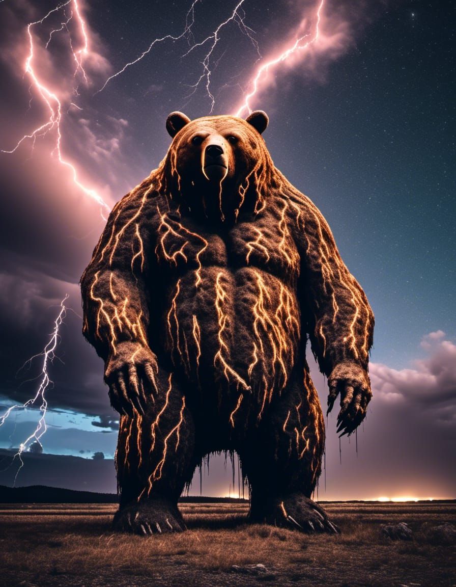 Bear God of Cobalt Lightning Galaxy Portrait