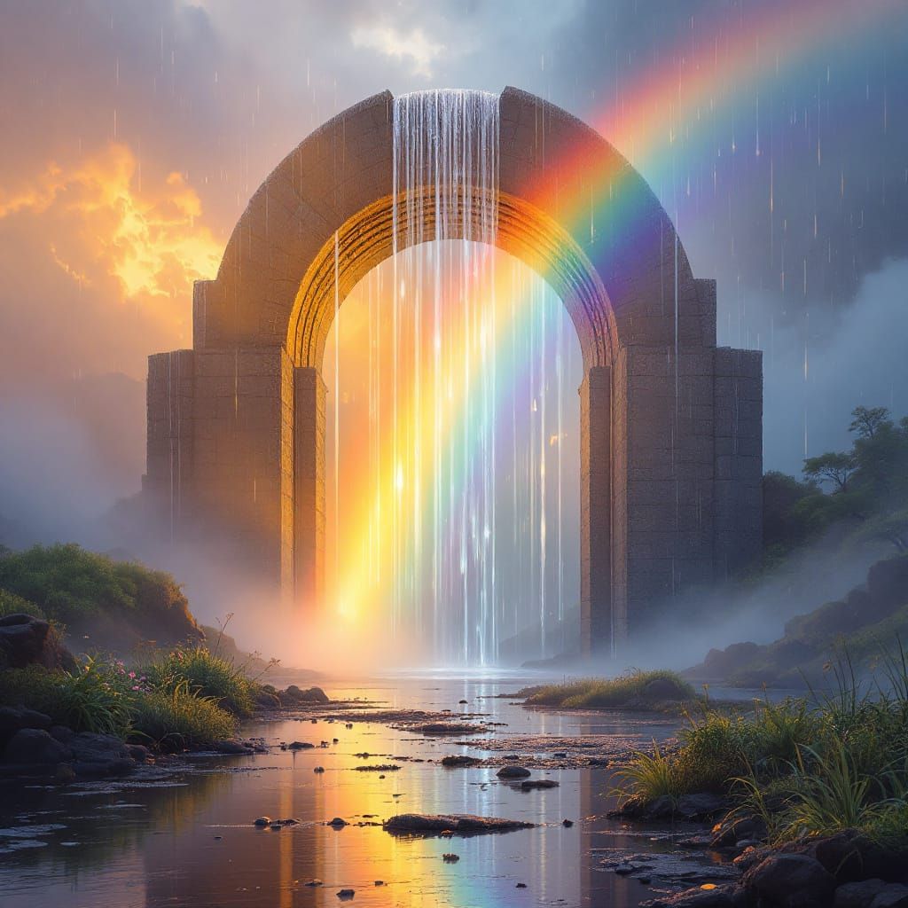 Rainbow Gateway to a Rose Gold Palace