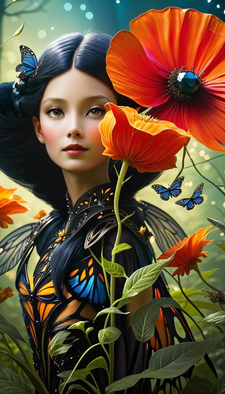 Bone Fairy with Monarch Wings Photo