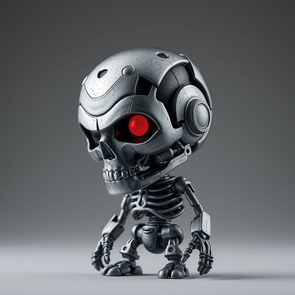 Chibi Terminator Figurine in Photorealistic 8k Resolution
