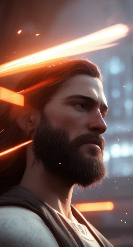 Fiery Mind: A Hyperrealistic Portrait of Worry