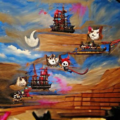 Pirate Cats Sailing the High Seas
