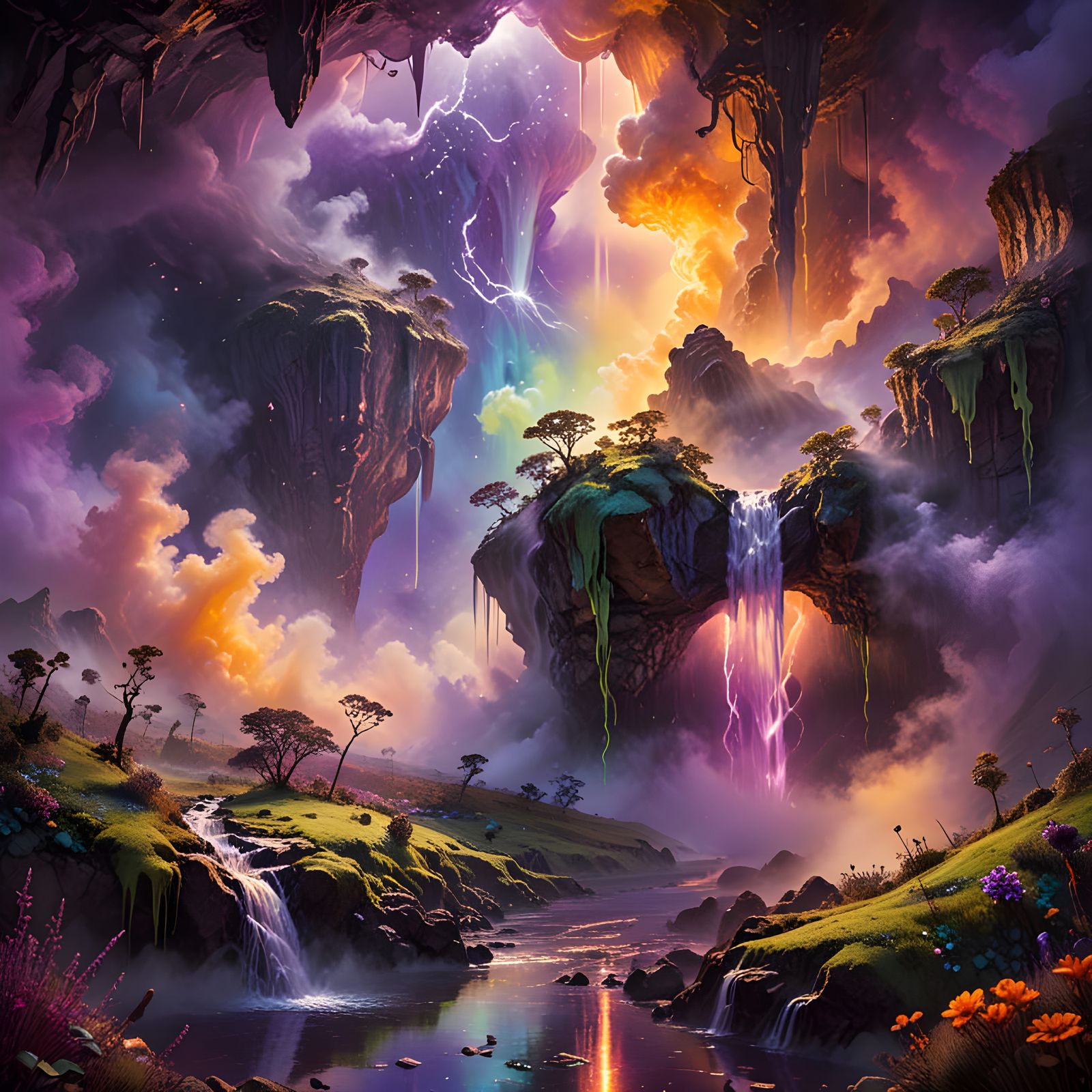 Alien Landscape in Vibrant Hues