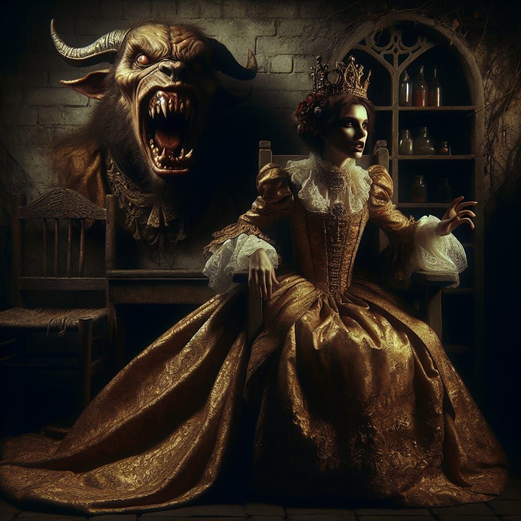 Sinister Princess in Tavern, Romanticism Style