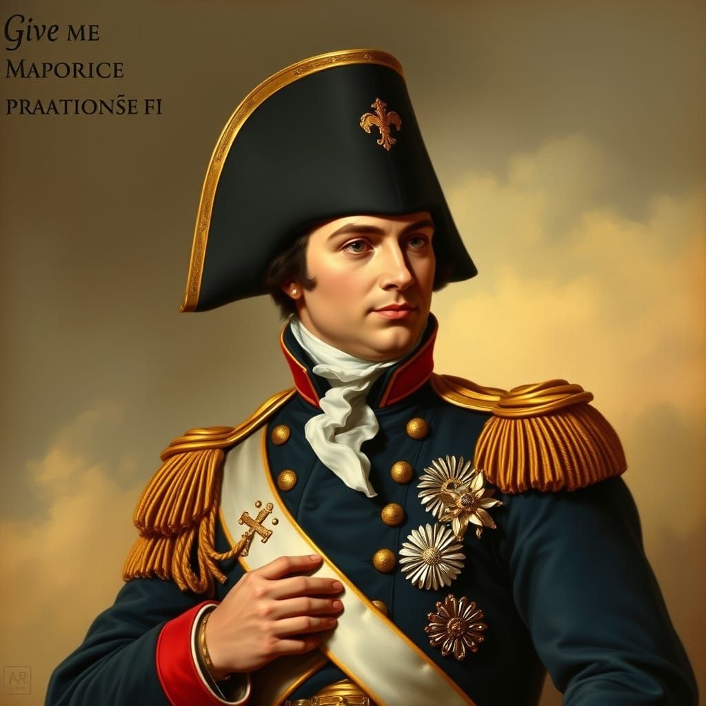 Napoleon Bonaparte Portrait in Regency Style