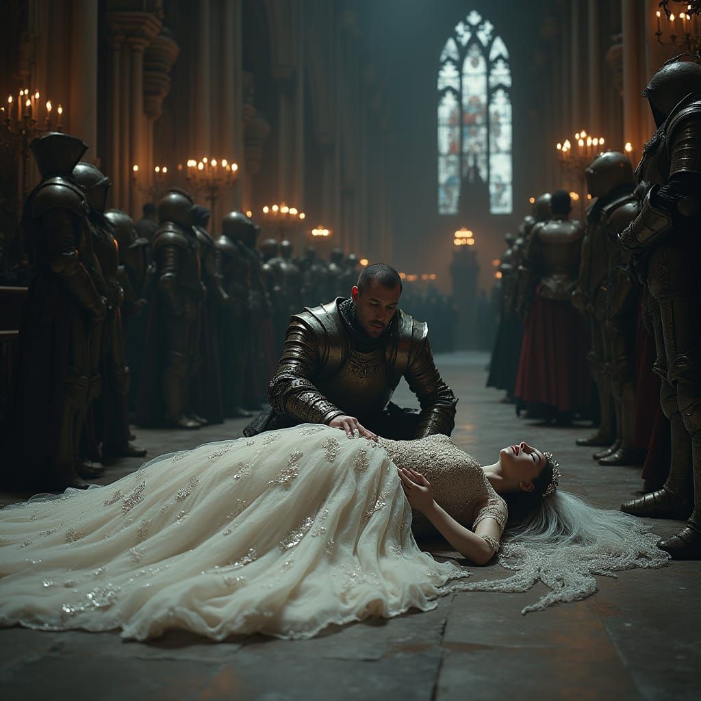 Medieval Bride Rises as Zombie in Gothic Cathedral