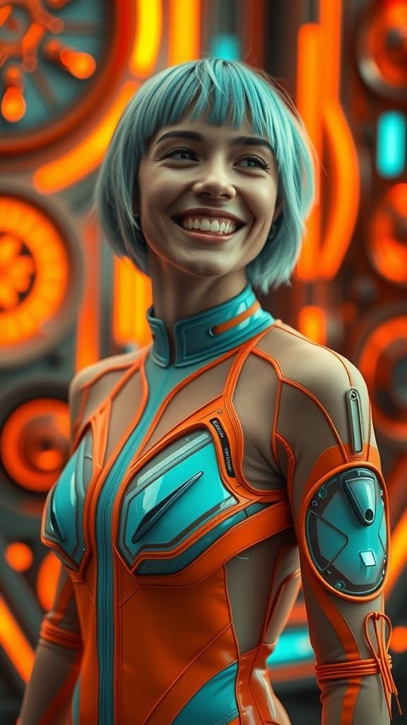 Ana de Armas in Cyberpunk Evangelion Outfit
