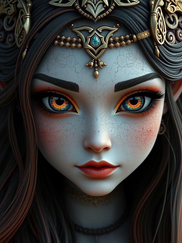 Enchanting Celtic Goddess Danu in Whimsical Digital Art