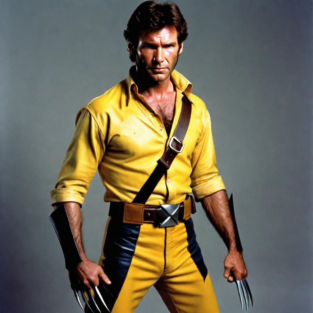 Superhero in Yellow Uniform with 'X' Buckle